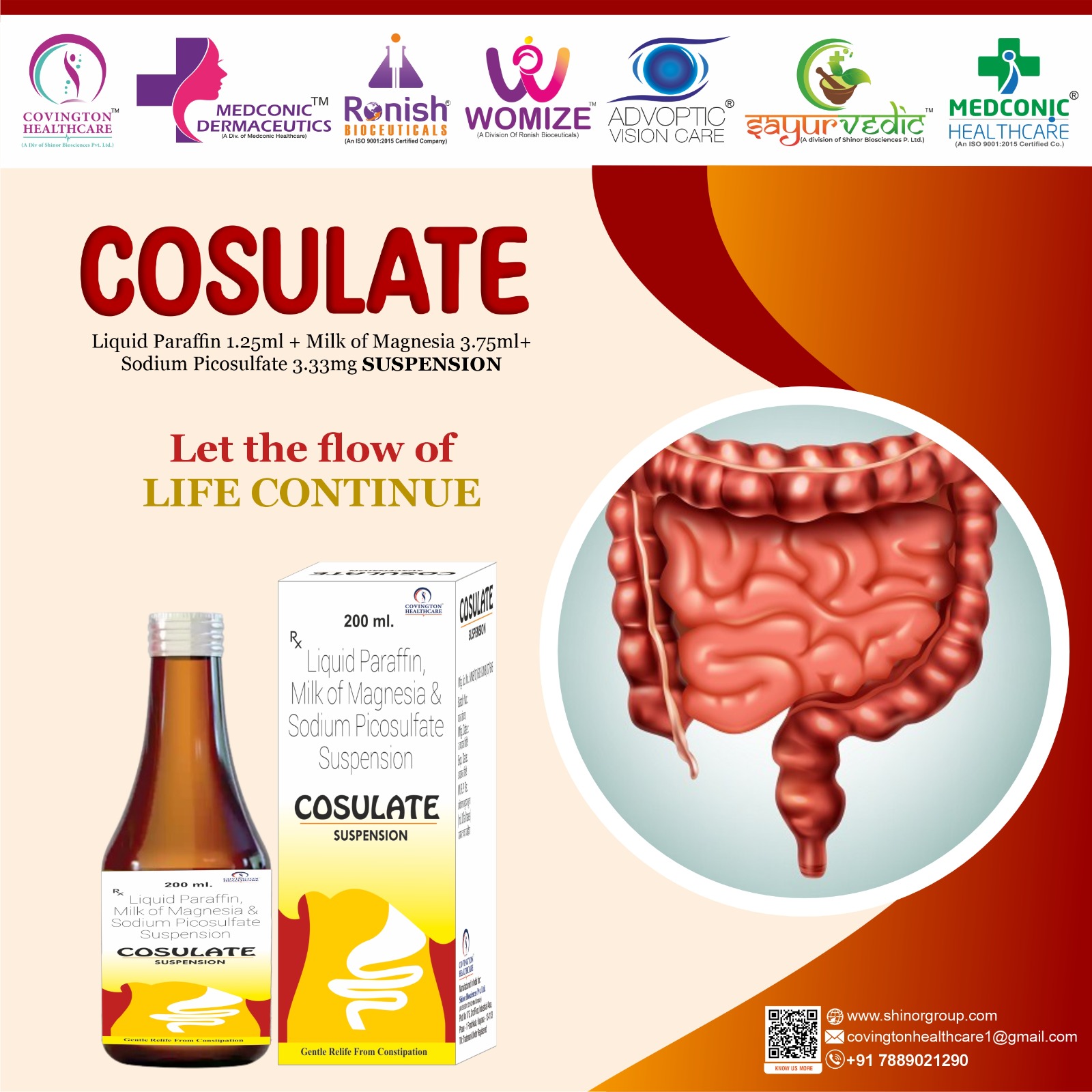 Monopoly PCD Pharma Franchise For Liquid Paraffin Milk Of Magnesia COSULATE LIQUID PARAFFIN MILK OF MAGNESIA And SODIUM PICOSULFATE SUSPENSION 